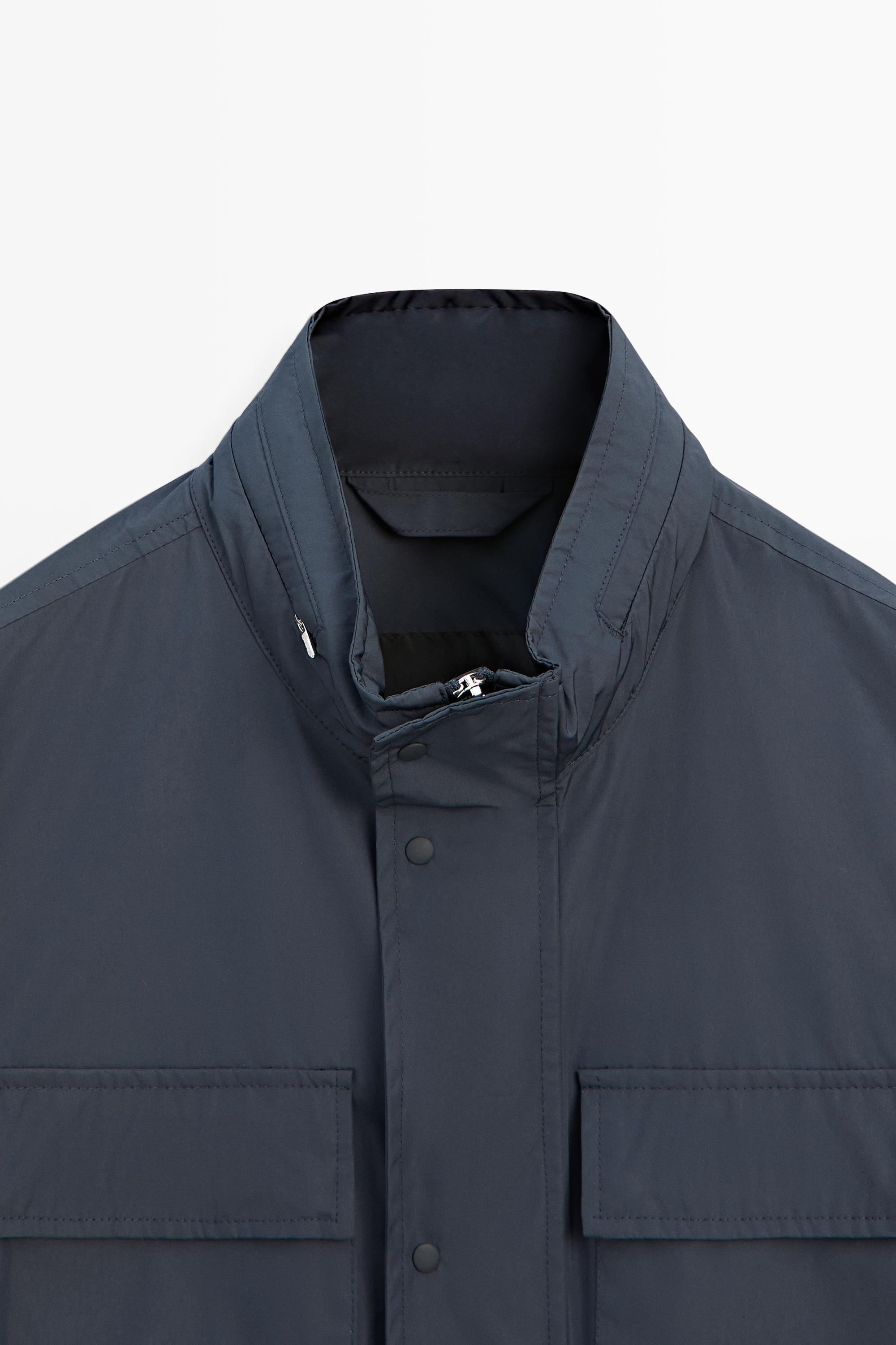 Technical fabric jacket with pocket details